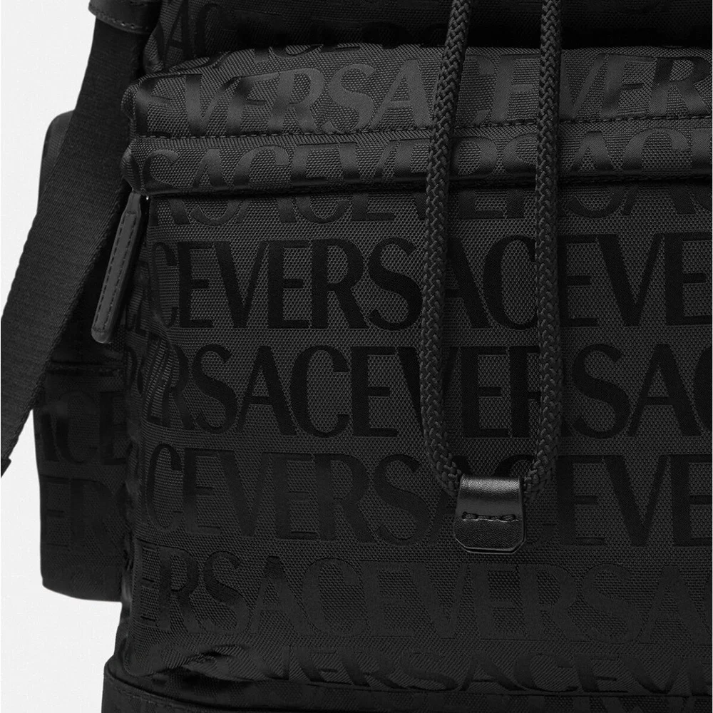 “Versace” all over logo monogram print unisex large backpack NEW - Picture 5 of 14